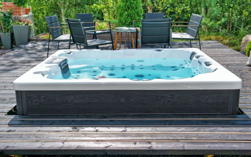 Hot Tub with Surrounding Deck